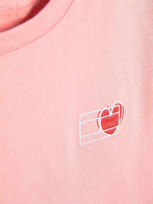 Tommy Hilfiger Valentines Heart Print Tişört Kiz Çocuk Pembe | TH639ZOT