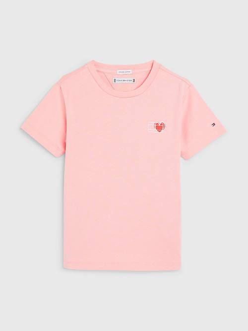 Tommy Hilfiger Valentines Heart Print Tişört Kiz Çocuk Pembe | TH639ZOT