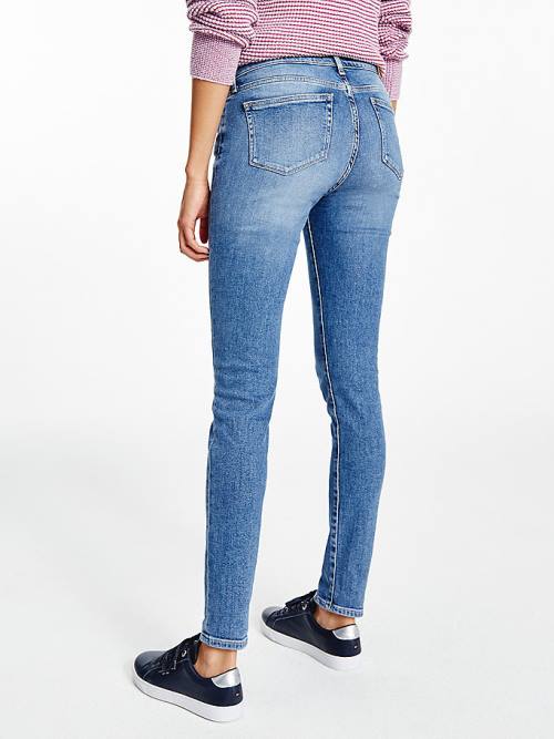 Tommy Hilfiger Venice Mid Cut Cut Cut Rise Slim Faded Jean Pantolon Kadın Denim | TH249BPG