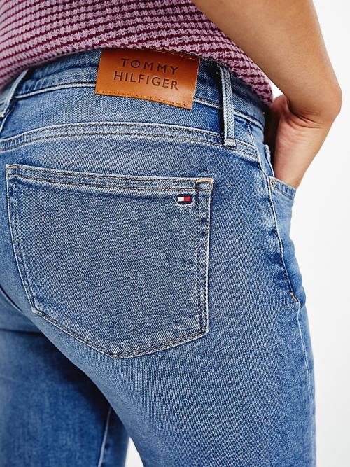 Tommy Hilfiger Venice Mid Cut Cut Cut Rise Slim Faded Jean Pantolon Kadın Denim | TH249BPG