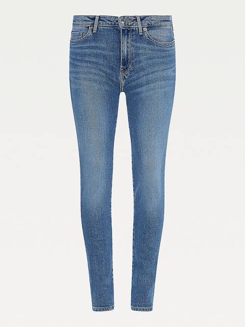 Tommy Hilfiger Venice Mid Cut Cut Cut Rise Slim Faded Jean Pantolon Kadın Denim | TH249BPG