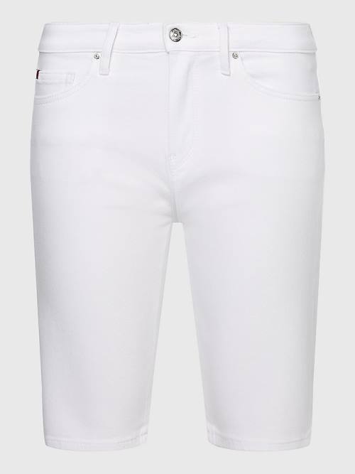 Tommy Hilfiger Venice Slim White Denim Şort Kadın Beyaz | TH514UDJ