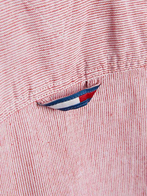 Tommy Hilfiger Vertical Stripe Gömlek Erkek Çocuk Kırmızı | TH687TKJ