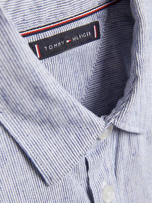 Tommy Hilfiger Vertical Stripe Gömlek Erkek Çocuk Mavi | TH742CNZ