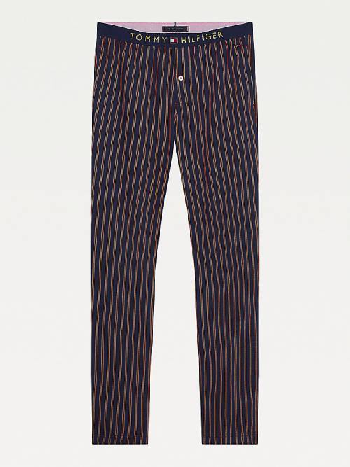 Tommy Hilfiger Vertical Stripe Trousers Pijama Erkek Mavi | TH917HPD