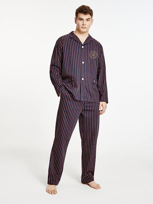 Tommy Hilfiger Vertical Stripe Trousers Pijama Erkek Mavi | TH917HPD