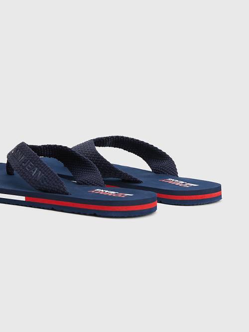 Tommy Hilfiger Webbing Askılı Flag Flip-Flops Sandalet Kadın Mavi | TH065UZM