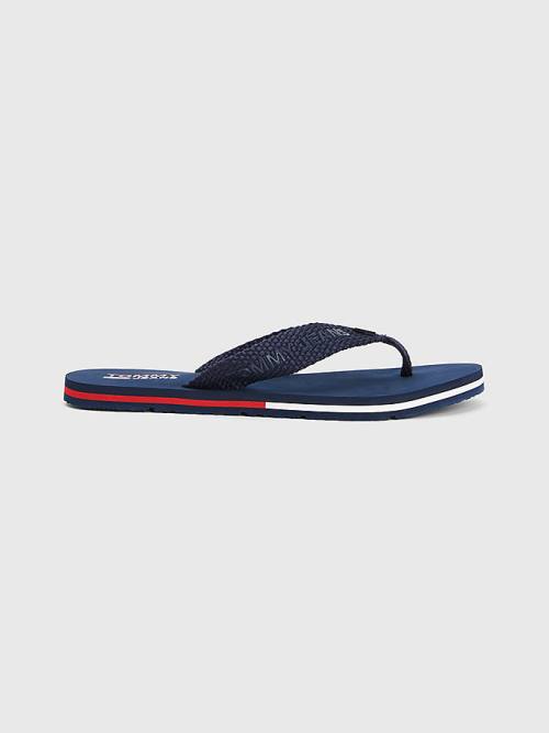 Tommy Hilfiger Webbing Askılı Flag Flip-Flops Sandalet Kadın Mavi | TH065UZM