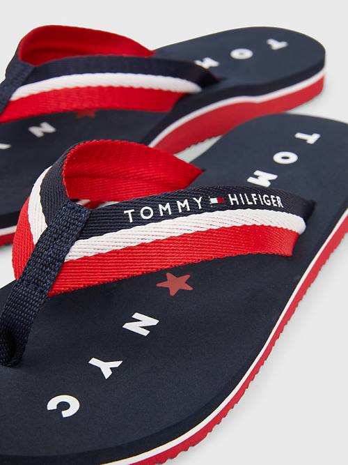 Tommy Hilfiger Webbing Beach Sandalet Kadın Mavi | TH032EQD