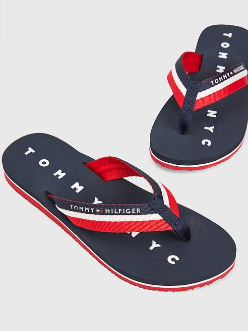 Tommy Hilfiger Webbing Beach Sandalet Kadın Mavi | TH032EQD