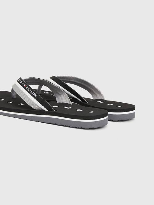 Tommy Hilfiger Webbing Beach Sandalet Kadın Siyah | TH649QYN