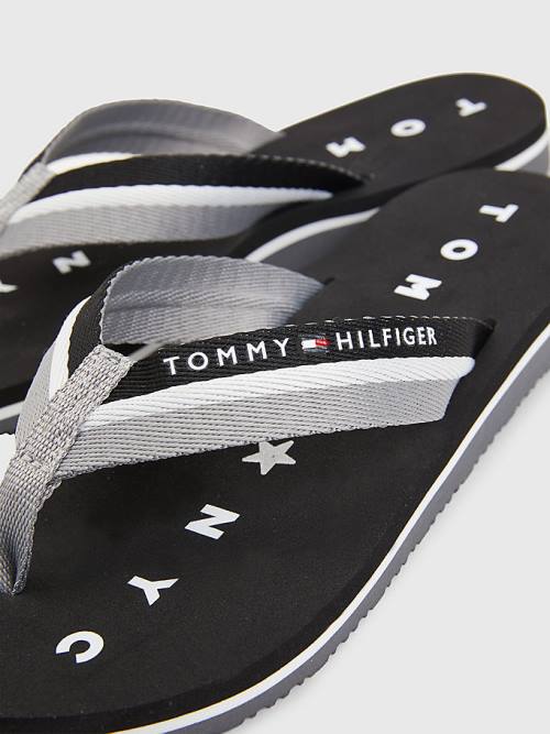 Tommy Hilfiger Webbing Beach Sandalet Kadın Siyah | TH649QYN