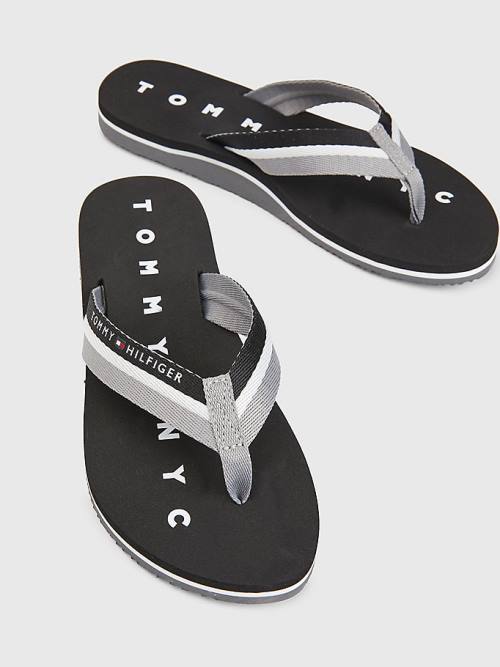 Tommy Hilfiger Webbing Beach Sandalet Kadın Siyah | TH649QYN