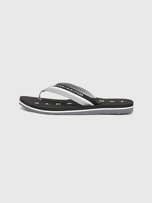 Tommy Hilfiger Webbing Beach Sandalet Kadın Siyah | TH649QYN