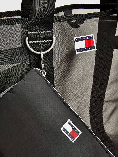 Tommy Hilfiger Weekender Webbing Tote Çanta Kadın Siyah | TH627WZM