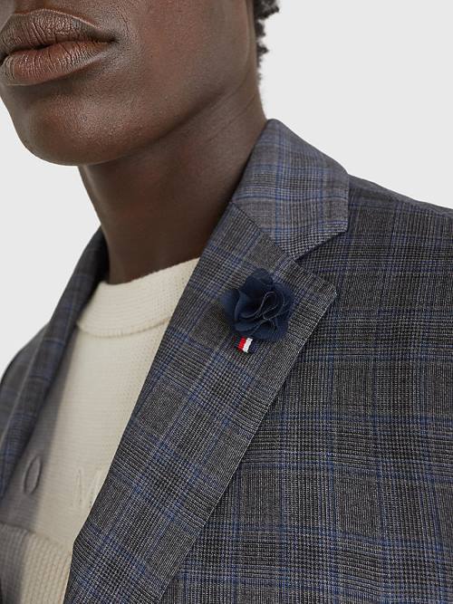 Tommy Hilfiger Wool Check Constructed Blazer Erkek Gri | TH506GIA