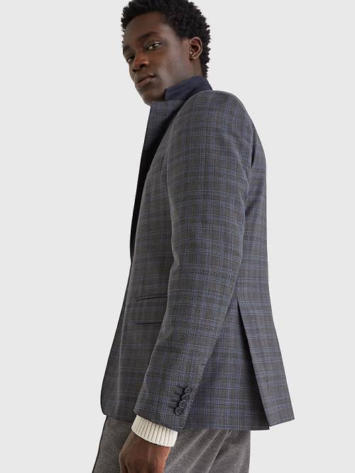 Tommy Hilfiger Wool Check Constructed Blazer Erkek Gri | TH506GIA