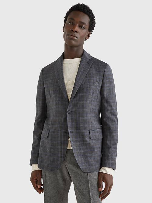 Tommy Hilfiger Wool Check Constructed Blazer Erkek Gri | TH506GIA