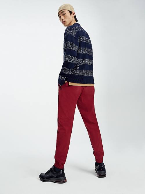 Tommy Hilfiger Wool Oversized Fair Isle Jumper Kazak Erkek Mavi | TH170JUS