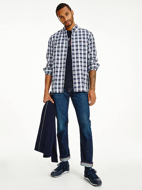 Tommy Hilfiger Woven Check Regular Fit Gömlek Erkek Mavi | TH614QHA