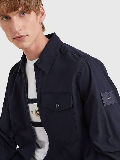 Tommy Hilfiger Zip-Thru Shirt Ceket Erkek Mavi | TH746YIE